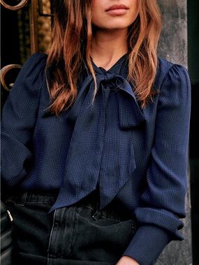 Sezane Laurya Bow-Tie Blouse